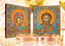 Венчальная пара икон: Спаситель и Богородица Казанская