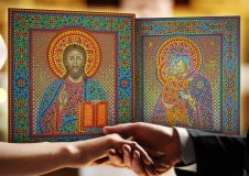 Венчальная пара икон: Спаситель и Богородица Владимирская